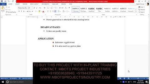 DESIGN AND FABRICATION OF COOLING TOWER WITH POWER  GENERATION SYSTEM