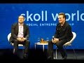 Bono in discussion with Jeff Skoll at the Skoll World Forum 2017 #SkollWF 2017