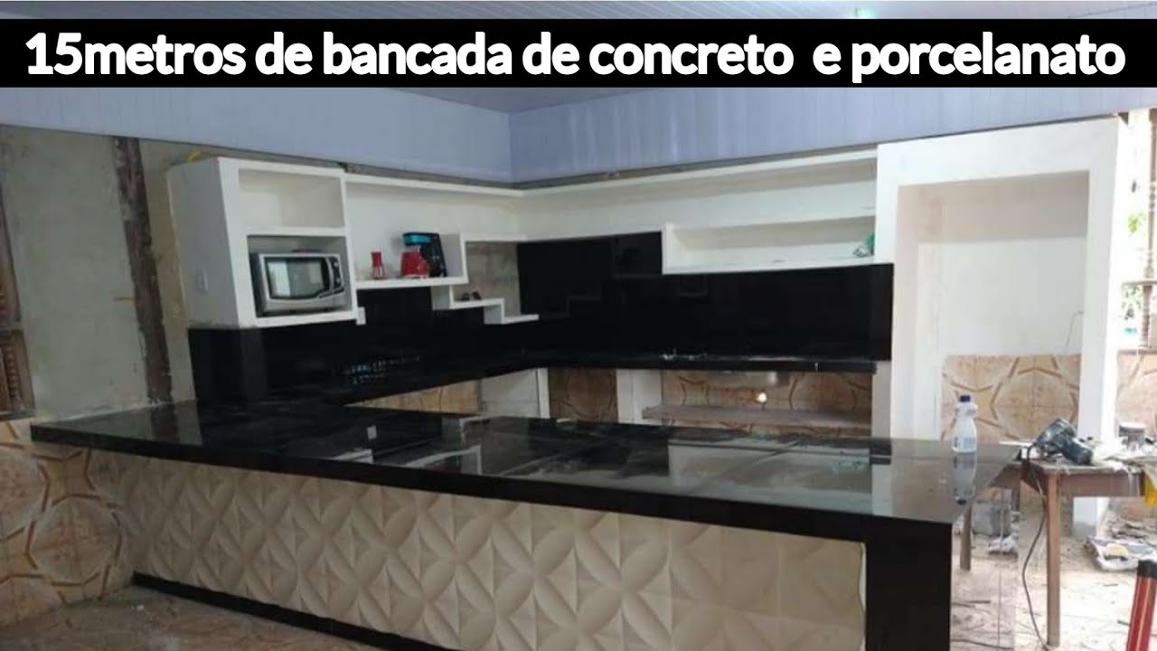 part2 melhor cozinha com armário de concreto e bancada de porcelanato ...