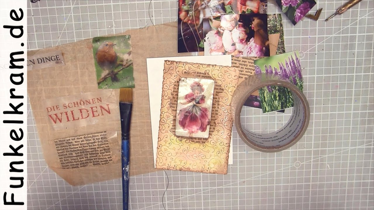 JunkJournal Bildtransfer mit Klebeband Tutorial