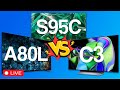 Sony a80l vs samsung s95c vs lg c3 live comparison plus qa