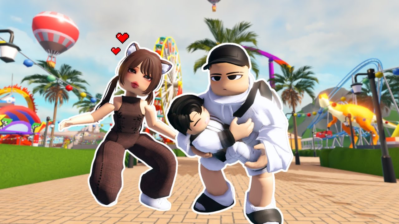 SEHARIAN AA MAIN SAMA OM & TANTE KE AMUSEMENT PARK | 💖 Dubai RP Roblox Indonesia