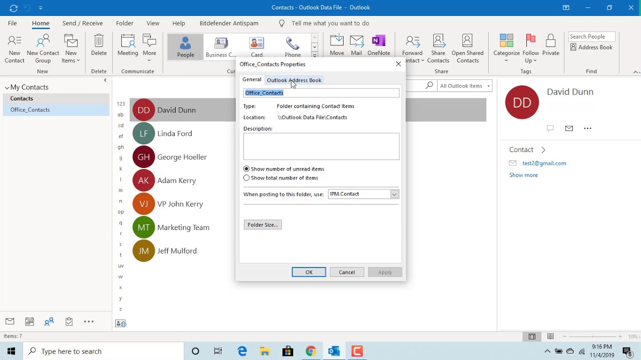 How to Create New Address Book in Outlook - Office 365 