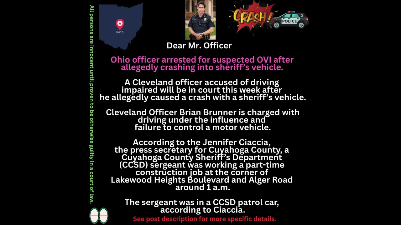 OH Officer arrested for suspected OVI after allegedly crashing into sheriff’s vehicle 