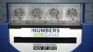 Evening Numbers Game Drawing: Tuesday, November 27, 2012