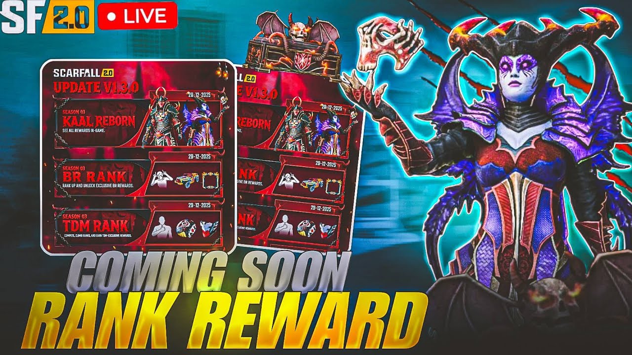ScarFall 2.0 Season 3 LIVE 😱 | ScarPass & Rank Rewards REVEAL 🔥