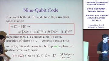 Daniel Gottesman - Quantum Error Correction and Fault Tolerance (Part 1) - CSSQI 2012