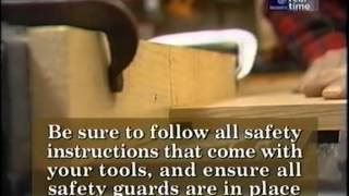 Norm demonstrates how to build a bathroom vanity with dovetailed joints. He uses oak and a laminate top with double doors and a 