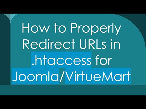 How to Properly Redirect URLs in .htaccess for Joomla/VirtueMart