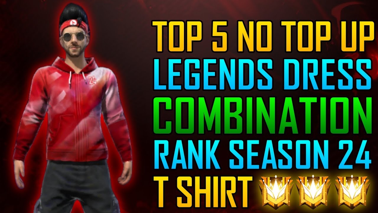 RANK T SHIRT DRESS COMBINATION || SEASON 24 RANK T SHIRT DRESS COMBINATION IN FREE FIRE