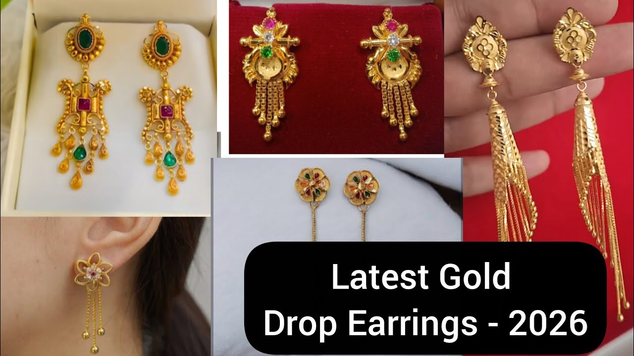 Latest Gold Drop Earrings with price..2026 #new 