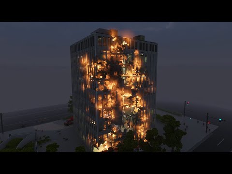 Flammable and Dynamic Office Building on FIRE | Teardown