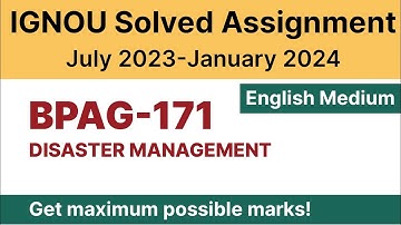 IGNOU BPAG 171 Solved Assignment 2023-24 PDF Download | English Medium | Vidyamojo