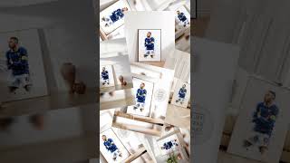 Fußball Poster Frankreich Spieler · Geschenkidee · Aquarell Sport Wandbild · Deko Print ohne Rahmen