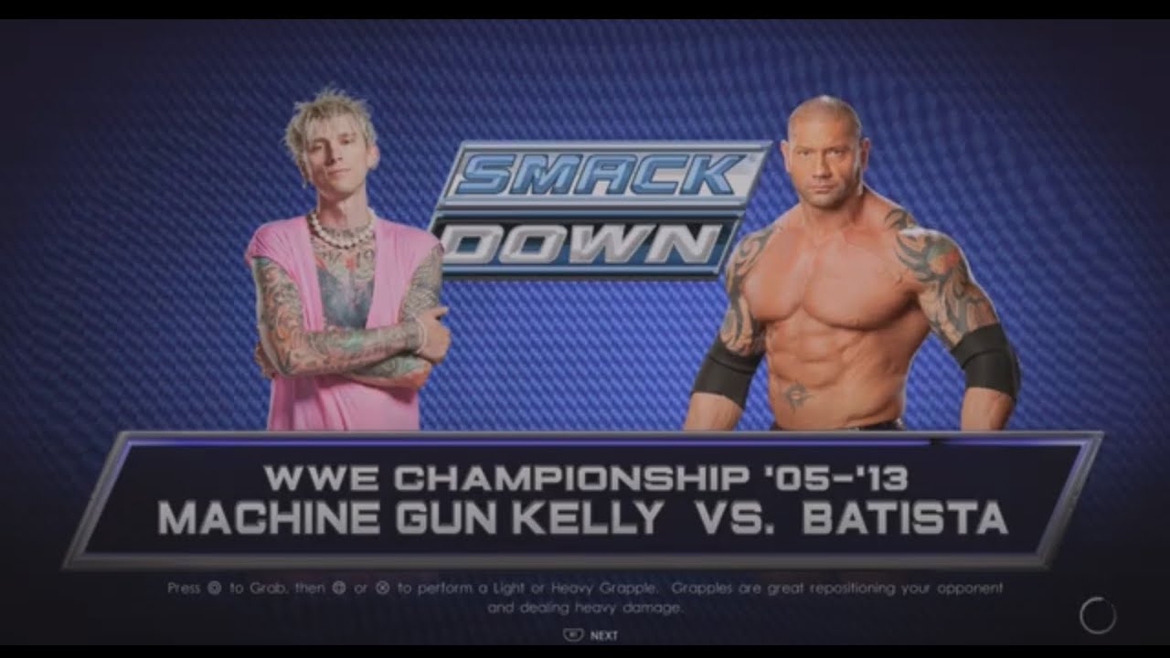 Machine Gun Smack Machine gun Kelly vs Batista smackDown - YouTube