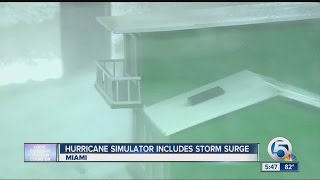 Hurricane simulator includes storm surge