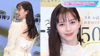 中条あやみ、美背中ぱっくりの大胆ドレス姿に大照れ　堤真一＆八嶋智人もメロメロ