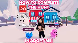 How to get the BLUE CAT and PINK DOG and complete the HUNT event in Adopt me!