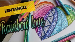Zentangle art || Rainbow love