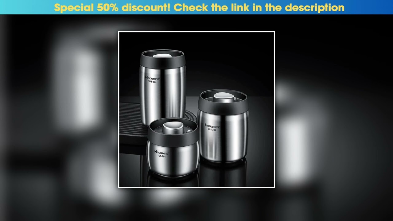 Hot Picks Vacuum sealed tank Coffee bean storage tank Household 304 stainless steel food storage Ja