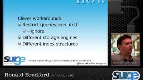 Surge 2010 ~ The most common MySQL scalability mistakes, and how to avoid them.