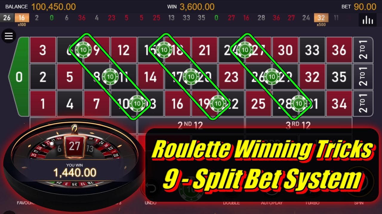 9 Split Bet System Online Casino Game Roulette Winning Tricks YouTube