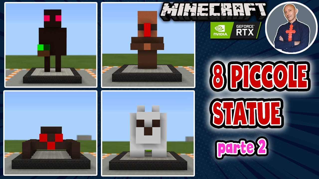 MINECRAFT RTX: #2 COME FARE 8 PICCOLE STATUE SU MINECRAFT (MCNOODLOR DESIGN)