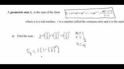 Screencast 8.2.2: Finite geometric sums