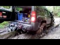 4x4 Recovery from Mud Hole using Hitch mounted WARN Winch on Receiver