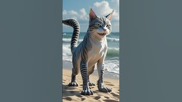 Cat and shark hybrid !  🐹🦈 #shark #cat #cats #catlover #shorts #ai #animation #youtubeshorts