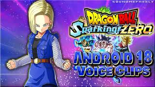 All Android 18 Voice Clips Dragon Ball Sparking Zero Voice Lines Meredith Mccoy - English