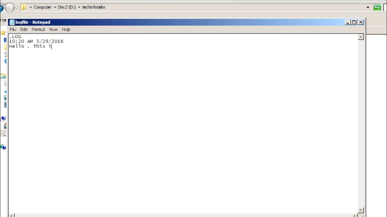 Log file with timestamp YouTube