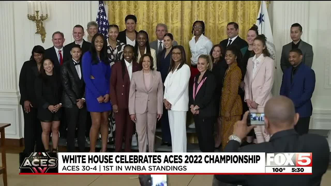 Harris praises 2022 WNBA champion Las Vegas Aces for 'grit and