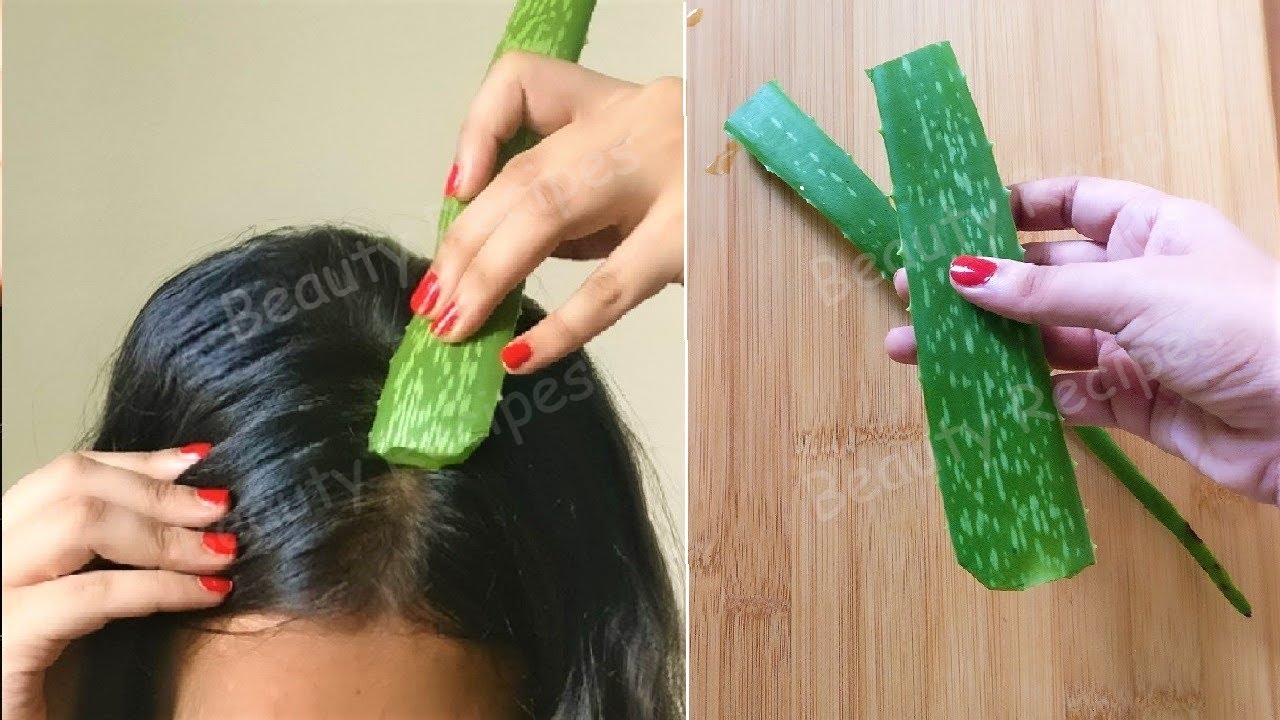 She rubs Aloevera on her Hair & turned Thin hair to Thick hair in 1 week -  Aloevera for Hair Growth