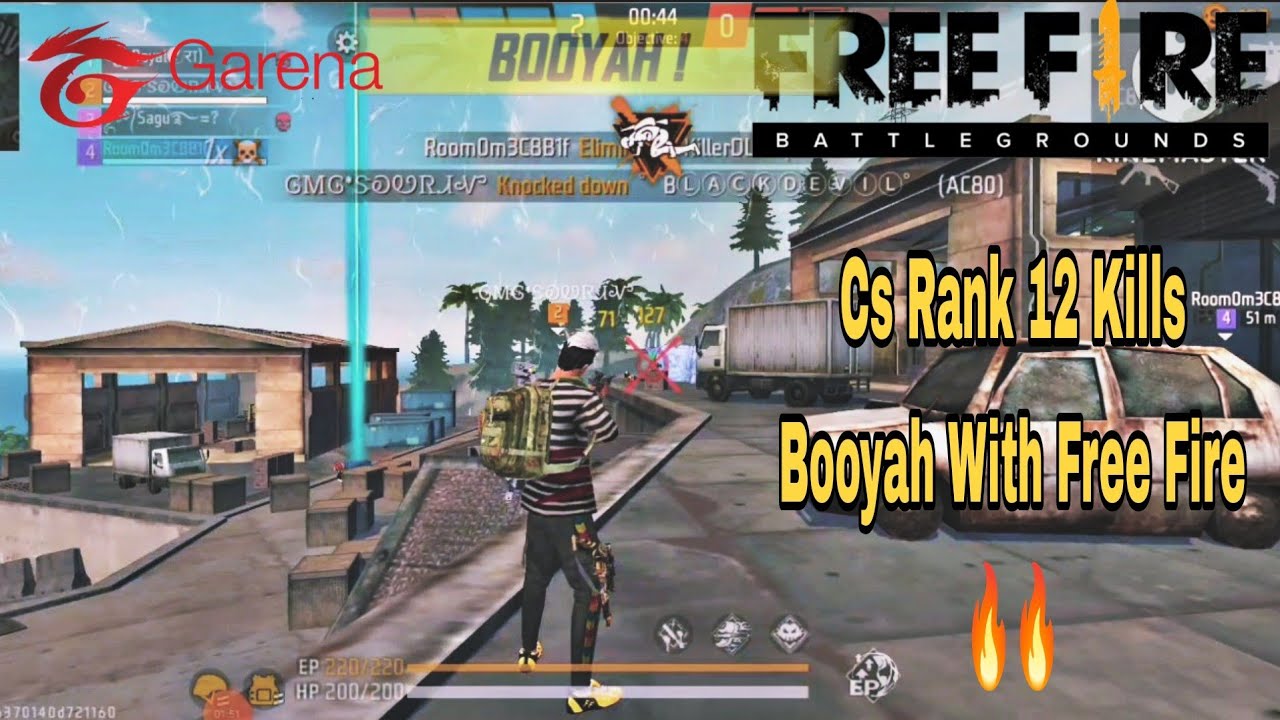 Cs Rank 12 Kills Booyah With Free Fire Max - YouTube