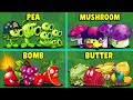 5Teams PEA x MUSHROOM x BOMB x JELLY&amp;BUTTER Battlez - Which Plants Team Will Win ?