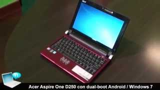 Acer Aspire One D250 Android - Windows 7 dual boot - YouTube