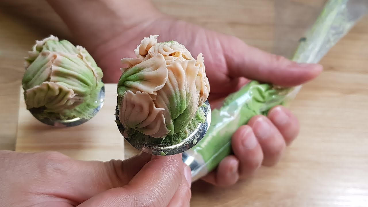 앙금 조색 패럿튤립 꽃봉오리 꽃짜기