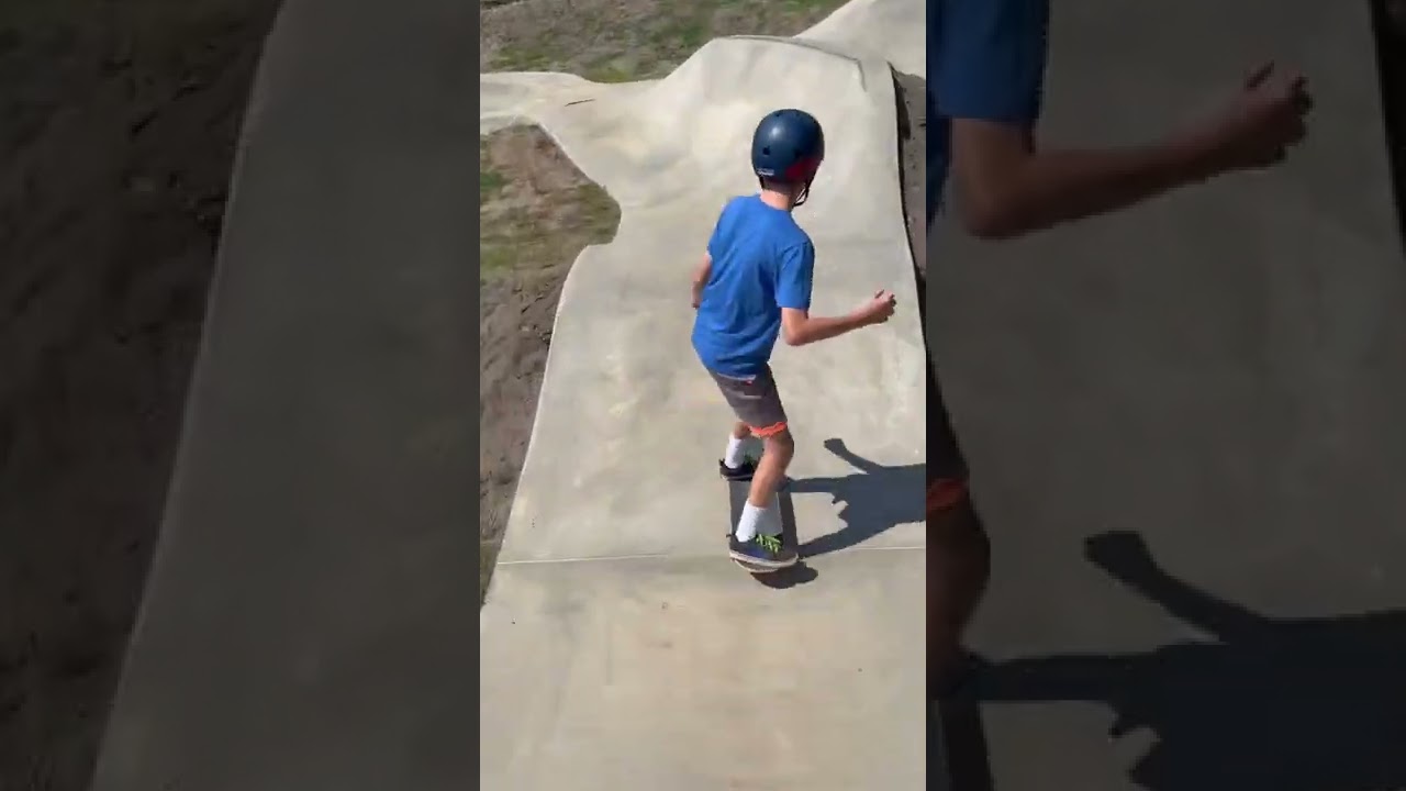 Ryan’s first time at the pump track in Neptune nj skate park