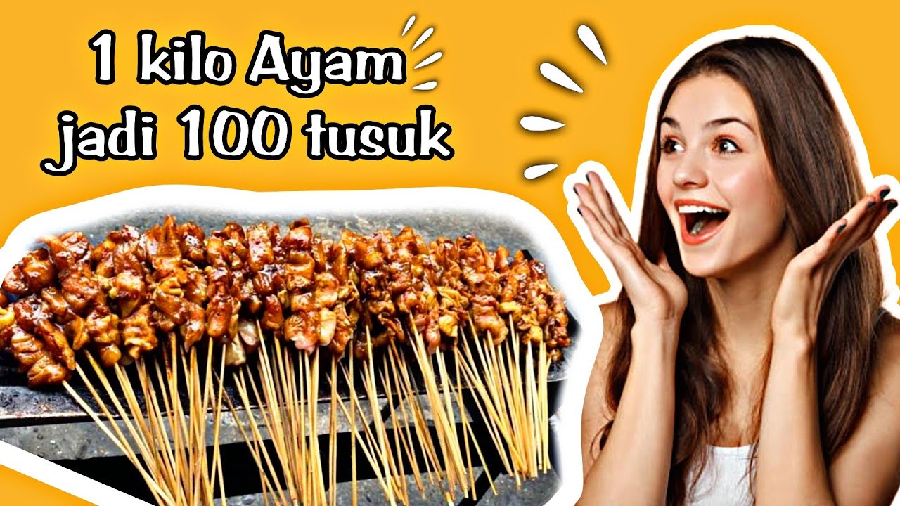 PEMBUKTIAN 1 KILO AYAM JADI 100 TUSUK SATE , cara mengiris sate ayam yang benar