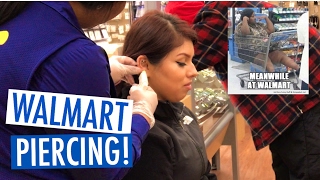 VLOG: FREE PIERCING @ WALMART!?