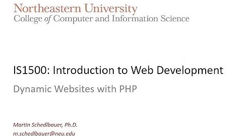 IS1500 - Dynamic Web Pages with PHP