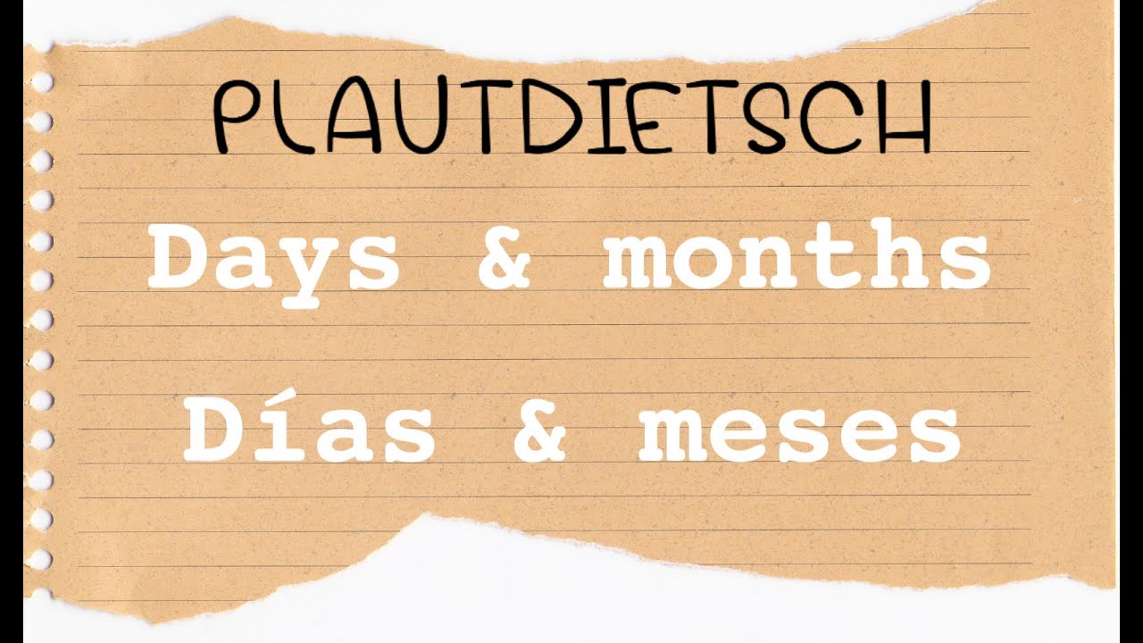 Low German | Days & Months | Aleman Bajo - YouTube