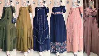 45 Model Baju gamis Terbaru 2021 || Cantik Modis Kekinian || Model baju lebaran