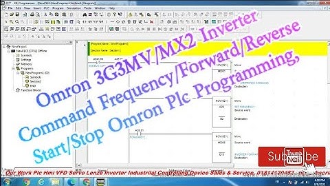 Omron 3G3MV/MX2 Inverter Command Frequency/Forward/Reverse/Start/Stop Omron Plc Programming,