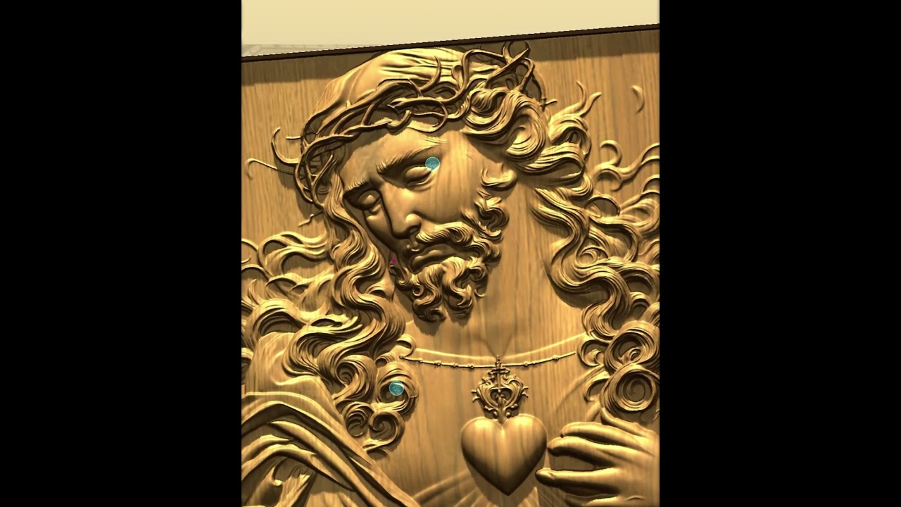 3D Sacred Heart of Jesus Relief | CNC Art STL Model