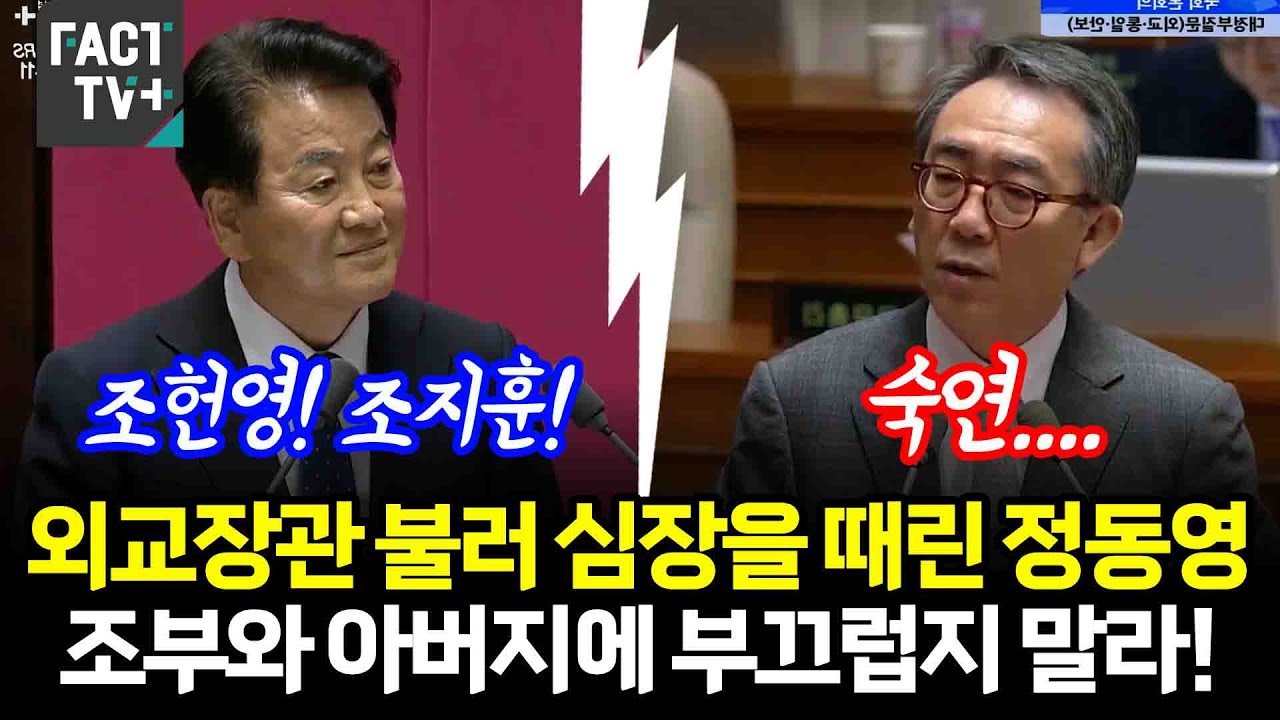 외교장관 불러 심장을 때린 정동영 