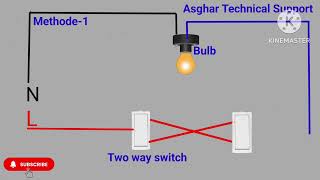Two way Switch Connection 1 methode Connection diagram | @Asghar Technical Support