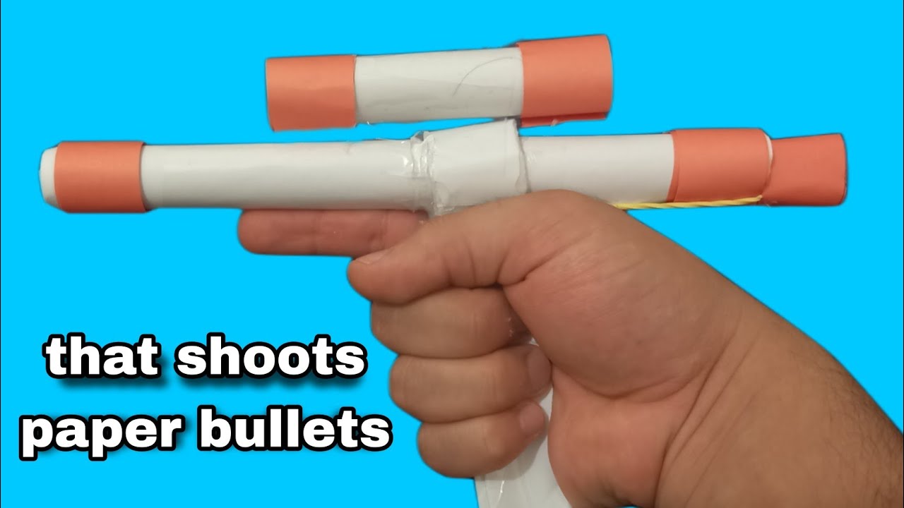 How to make a paper gun that shoots paper bullets | Origami Gun ...