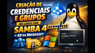 Criação de usuários e grupos no Linux com Samba 4 integrado ao Active Directory da Microsoft.